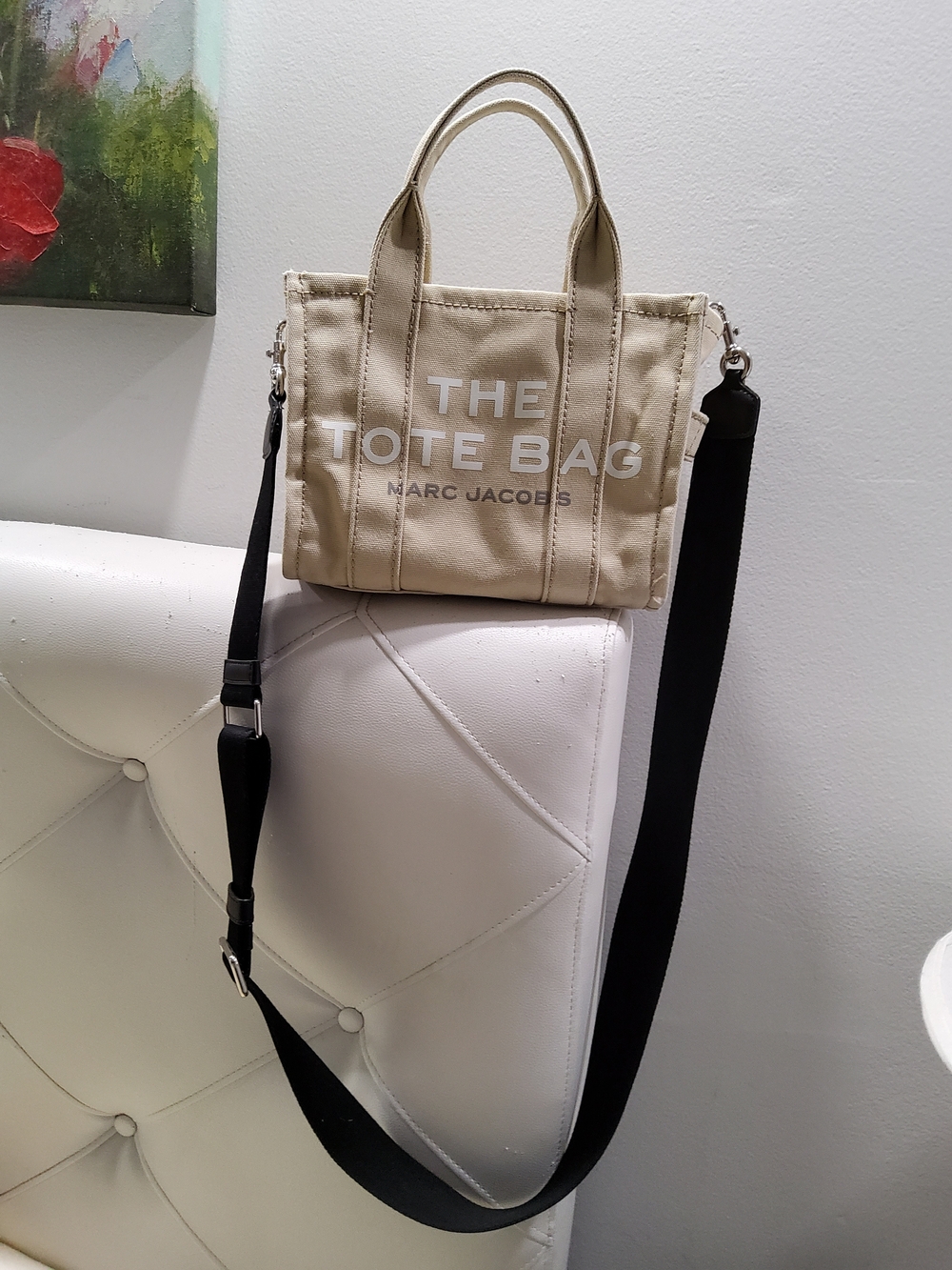 Marc Jacobs The Tote Bag Small Canvas Tote in Beige